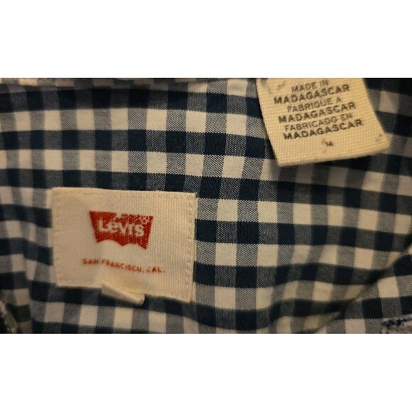 Levi's Men's Medium Black & White Check Long Sleeve Button Down Shirt - Picture 4 of 7